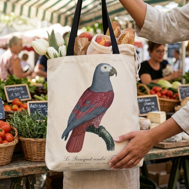 Tote Bag Perroquet Gris d'Afrique Psittacus Erithacus Facte (African Grey Parrot Red Factor Psittacus Erithacus. Tote Bag)