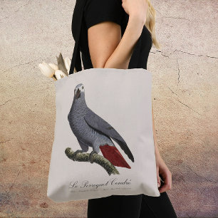 Tote Bag Perroquet gris, Psittacus erithacus, vintage