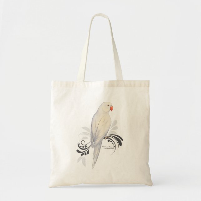 Tote Bag Perroquet indien blanc (Devant)