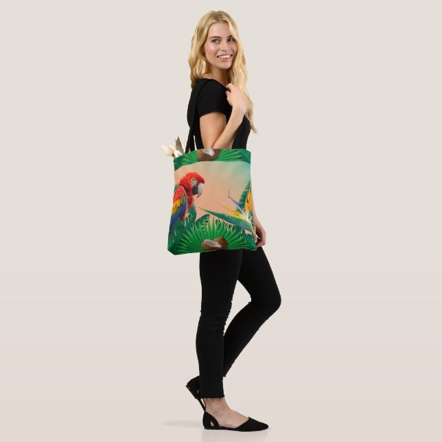 Tote Bag Perroquet Tropical   (Sur le modèle)