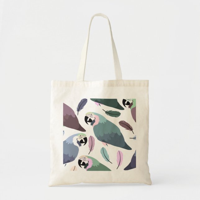 Tote Bag Perroquets Modernes Motif Tropical  (Devant)