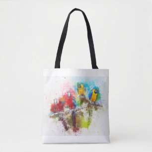 Tote Bag Perroquets tropicaux colorés Fourre-tout