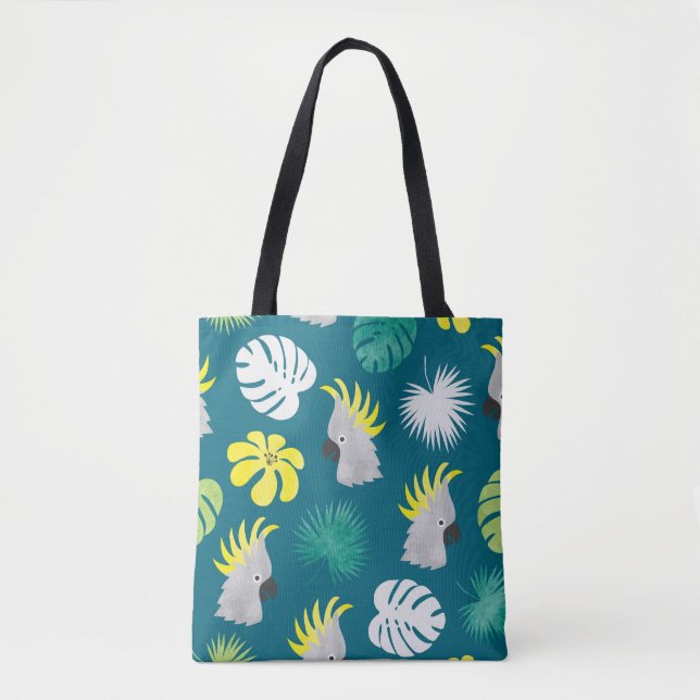 Tote Bag Perroquets tropicaux : Couleur d'eau (Devant)