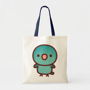 Tote Bag Perruche barrée / Turquoise