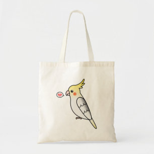 Tote Bag Perruche Cockatiel Dessin Animé Pied Amour