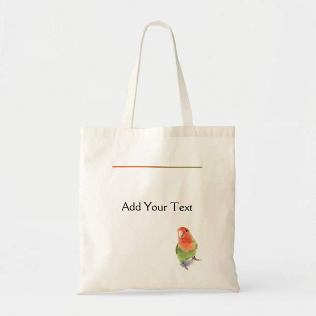 Tote Bag Perruche sur le blanc (Devant)