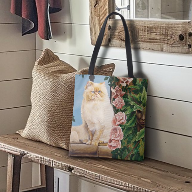 Tote Bag Perse Chat Rose Dryad (Créateur téléchargé)