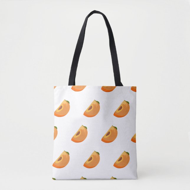 Tote Bag Persimmon pattern isolated on a white background.  (Devant)
