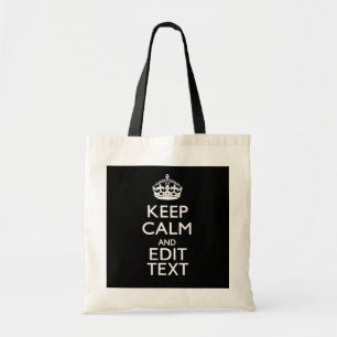 Tote Bag Personalisé GARDEZ CALME votre texte en noir