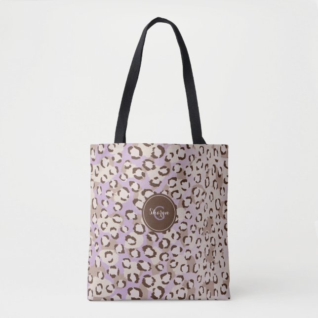 Tote Bag Personalisé Purple Cheetah Imprimer Motif animal (Devant)