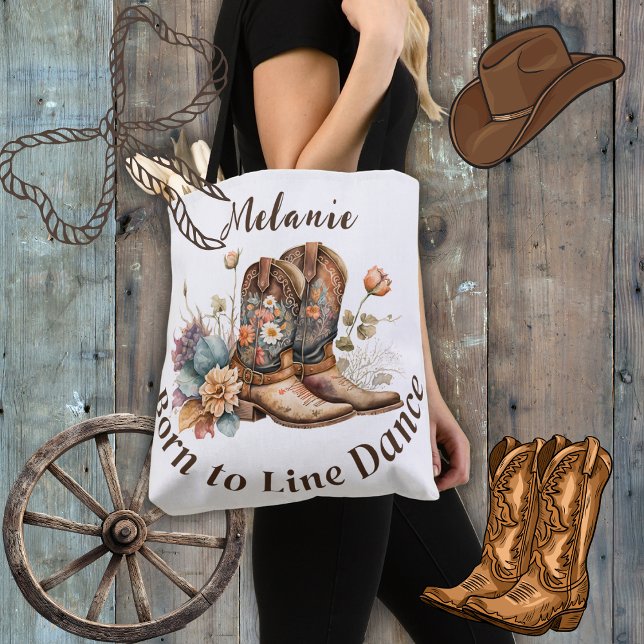 Tote Bag Personalize Western Boho Line Dancing (Créateur téléchargé)