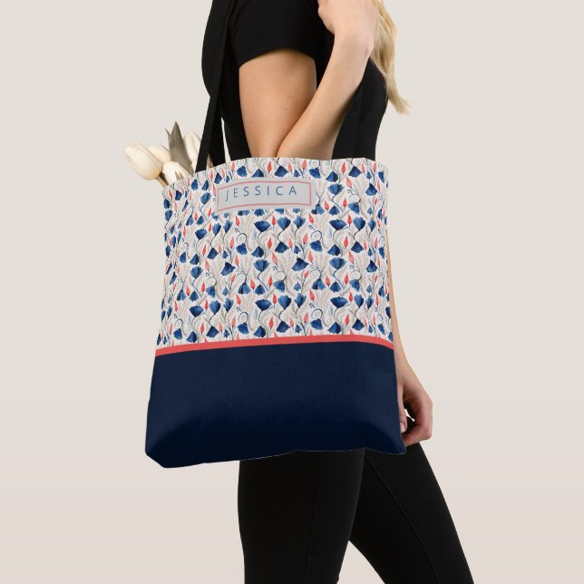 Tote Bag Personalized Aesthetic Patriotic Wildflowers (De près)