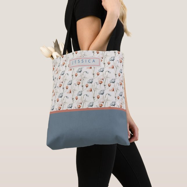 Tote Bag Personalized Aesthetic Patriotic Wildflowers (De près)
