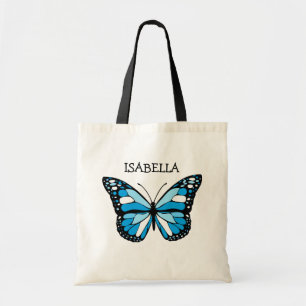 Tote Bag Personalized Blue Butterfly