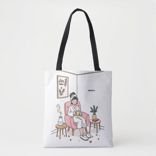 Tote Bag Personalized Cozy Daughter Gift Cute Self Care (Devant)