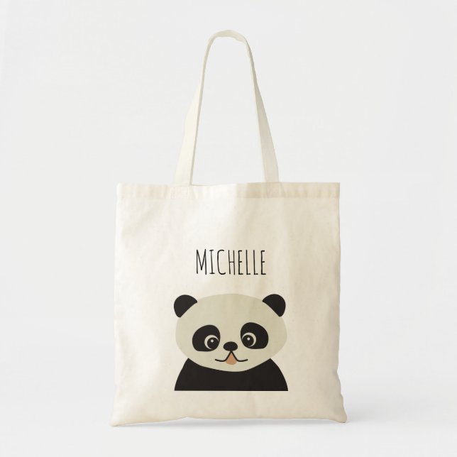 Tote Bag Personalized cute panda bear illustration (Devant)