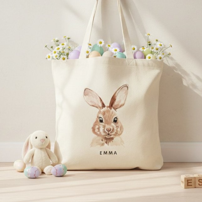 Tote Bag Personalized Easter Bunny with Name  (Créateur téléchargé)