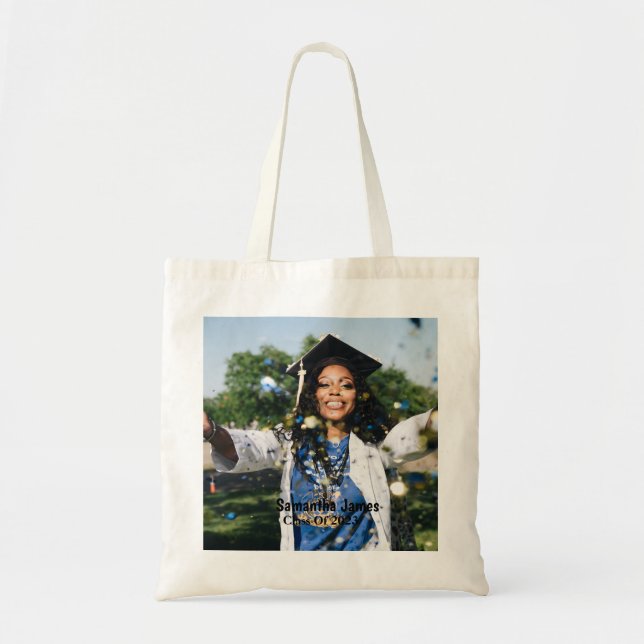 Tote Bag Personalized Graduation Photo and Name (Devant)