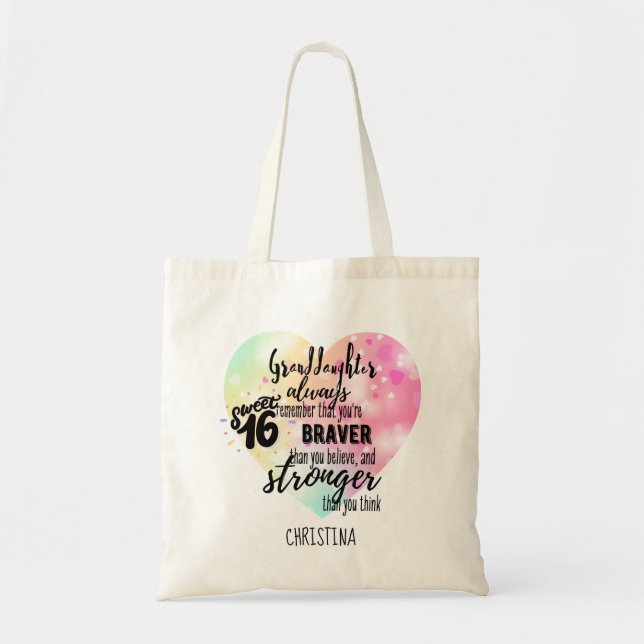 Tote Bag Personalized GRANDAUGHTER Gifts | Cute Quotes Fun  (Devant)