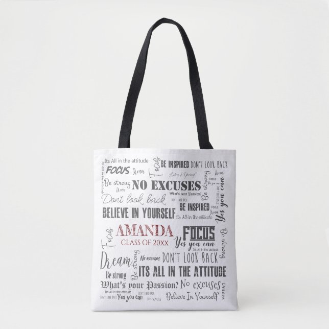 Tote Bag Personalized Inspiration Word Art Graduation  (Devant)