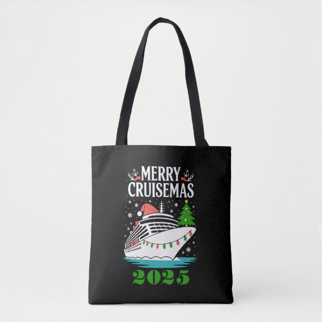 Tote Bag Personalized Merry Cruisemas Cruise Ship Family  (Devant)