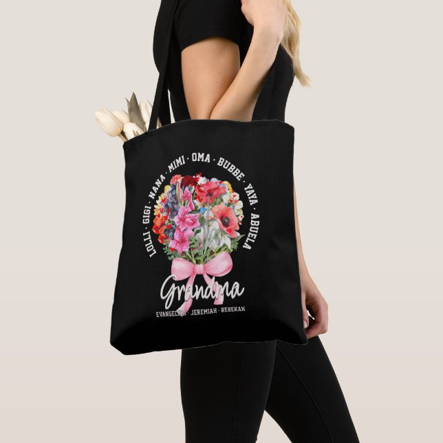 Tote Bag Personalized Mother's Day Nana Mimi Gigi GRANDMA (De près)