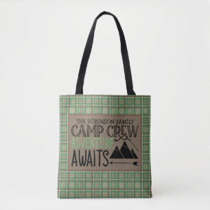 Tote Bag PERSONALIZED NAME Cabin Camping Adventure