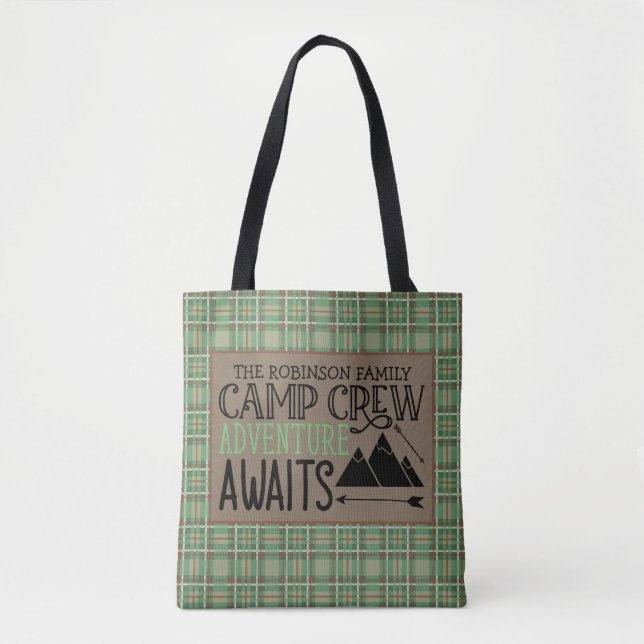 Tote Bag PERSONALIZED NAME Cabin Camping Adventure (Devant)