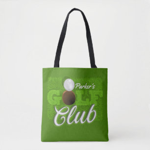 Tote Bag Personalized NAME Golfer Green Golf Course Club