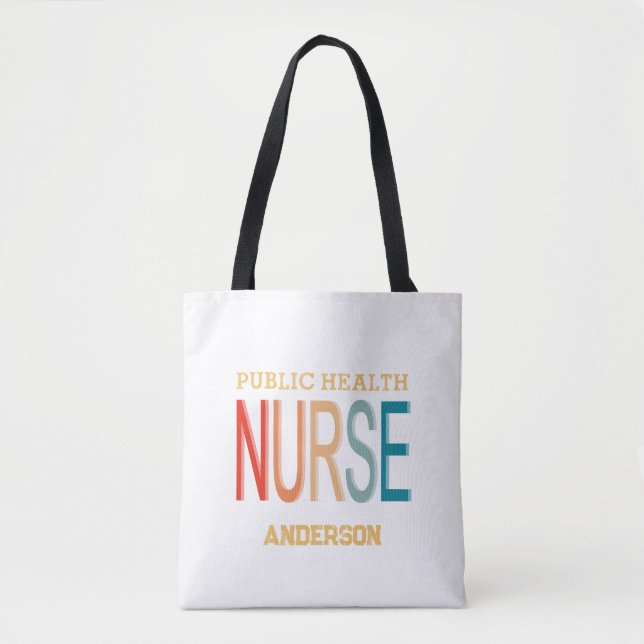 Tote Bag Personalized Public health nurse RN gifts (Devant)
