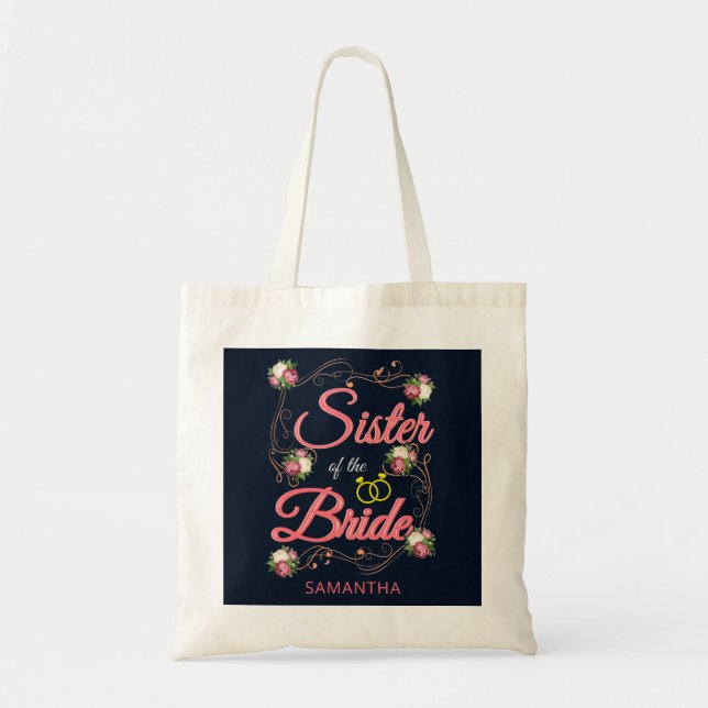 Tote Bag Personalized Sister of the Bride Bachelorette (Devant)