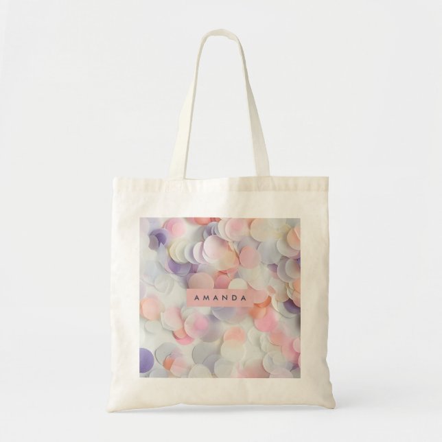 Tote Bag Personalized Soft Pastel Confetti Design (Devant)