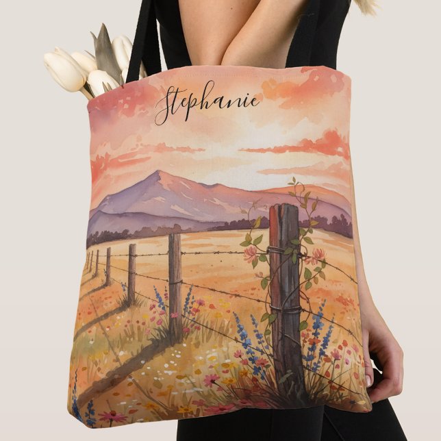 Tote Bag Personalized Sunset Wildflower (Créateur téléchargé)
