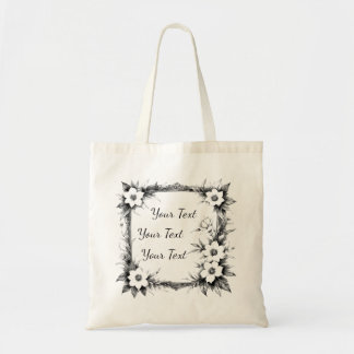 Tote Bag Personalized Wildflower Frame Tote