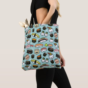 Tote Bag Personnage de Cute Sushi  Kawaii Sushi Motif