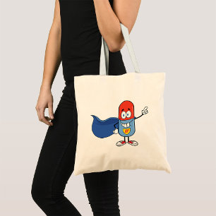 Tote Bag Personnage de héros de dessin animé Super Pill