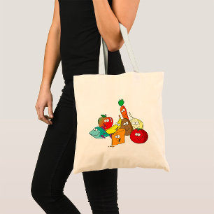 Tote Bag Personnages amis drôles de groupe alimentaire de d