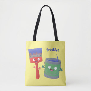 Tote Bag Personnages de peinture et de pinceau mignons