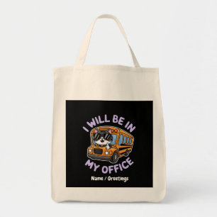 Tote Bag Personnalisable sera dans mon bureau Cute Cat Driv