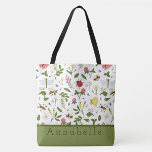 Tote Bag Personnalisation des coccinelles et des papillons 