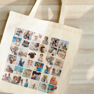Tote Bag Personnalisé 36 Photos Famille moderne et animal d