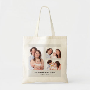 Tote Bag Personnalisé 3 sections Photos de famille Collage