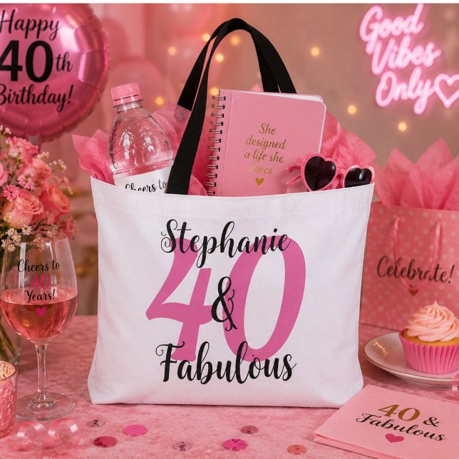 Tote Bag Personnalisé 40 & Fabuleux   (Créateur téléchargé)