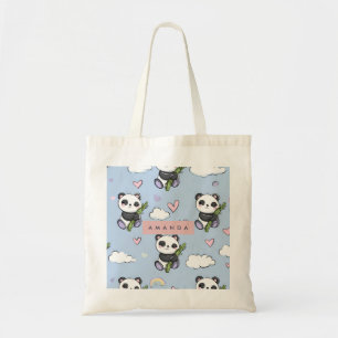 Tote Bag Personnalisé adorable Pastel Panda Motif
