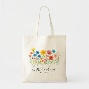 Tote Bag Personnalisé. Année - Grand-mère Fleur sauvage
