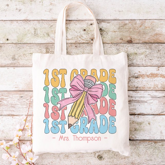 Tote Bag Personnalisé Avec Nom Enseignant de première année (Créateur téléchargé)