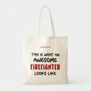 Tote Bag Personnalisé Awesome Firefighter Funny Firefighter