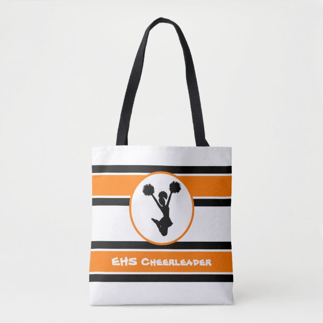 Tote Bag Personnalisé Black Et Orange Pom-pom girl Fourre-t (Devant)