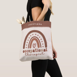 Tote Bag Personnalisé Boho Arc-en-ciel OT ergothérapie