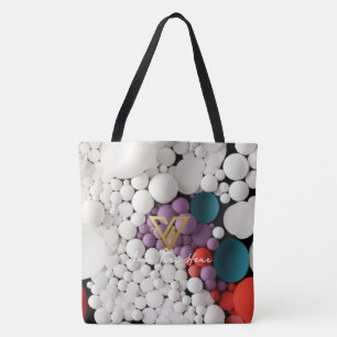 Tote Bag Personnalisé : bulles de couleurs personnalisées F
